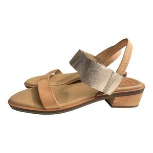 ANTHROPOLOGIE LATIGO slip on heeled strappy leather sandal 8M